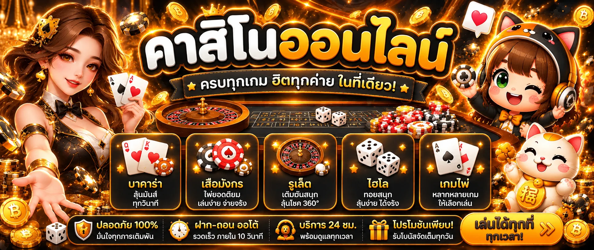แบนเนอร์คาสิโนออนไลน์ YAK69 พร้อมหมวดเกม